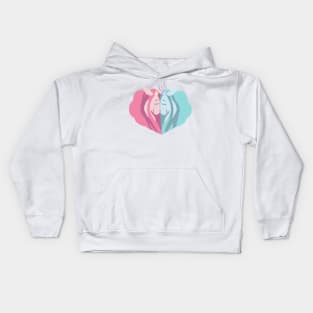 Couple heart shape cute vanil valentine unicorns Kids Hoodie